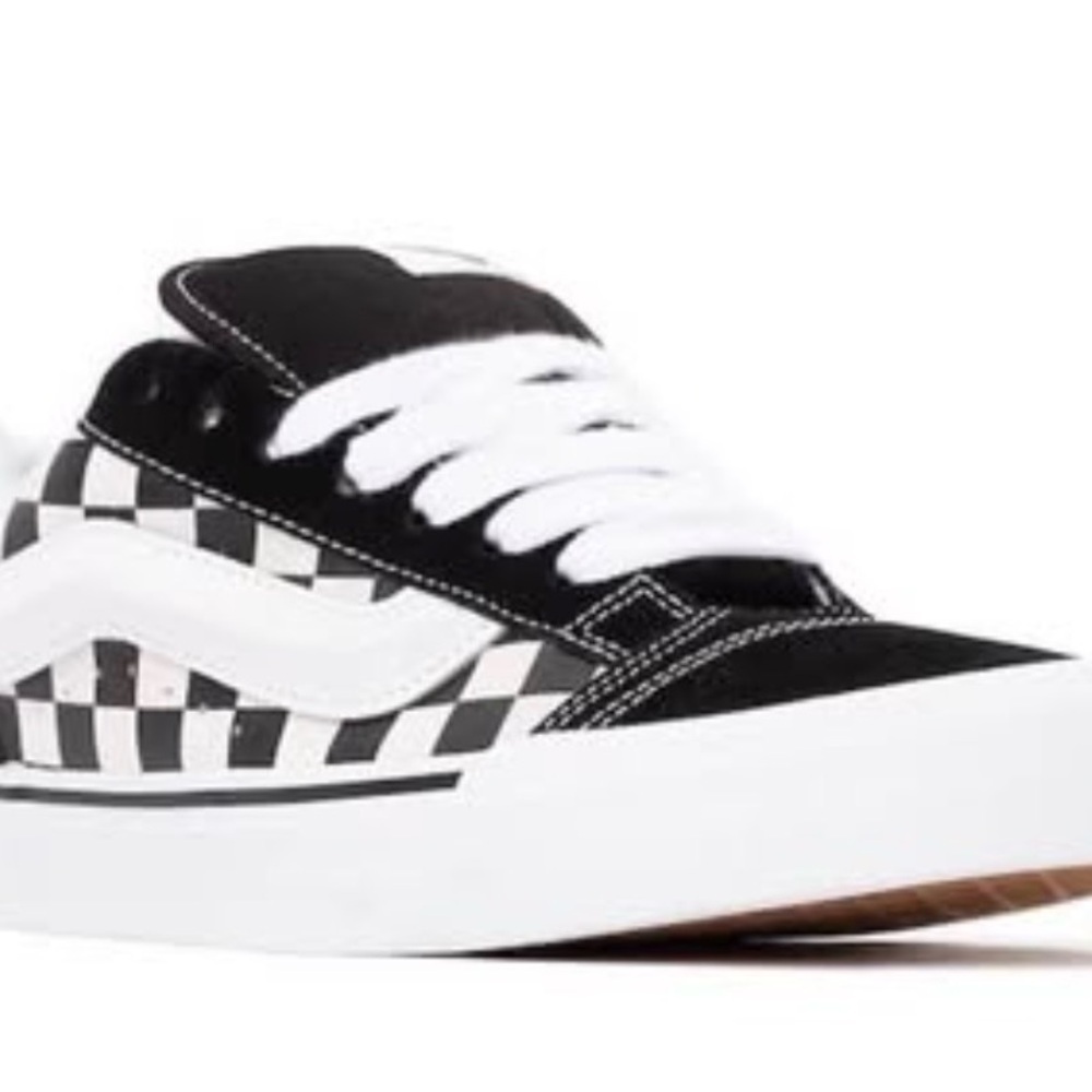 Vans Black and White Checkered Knu Skool Sneakers - Picture 3 of 4